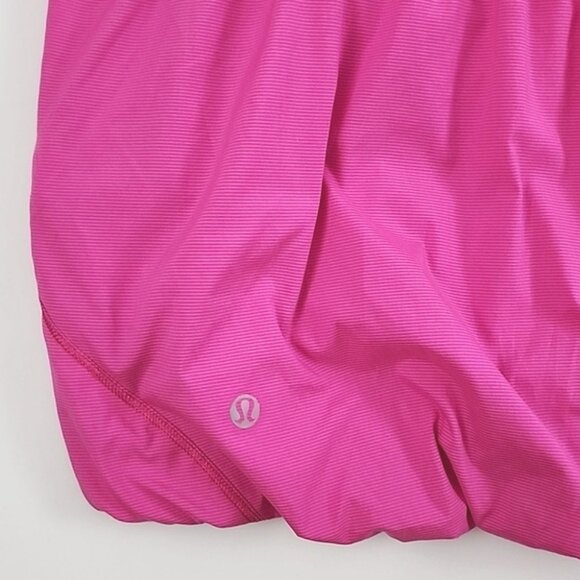Lululemon Run Hustle Jacket White Paris Pink Microstripe Thumbholes Size 6 - Picture 13 of 16